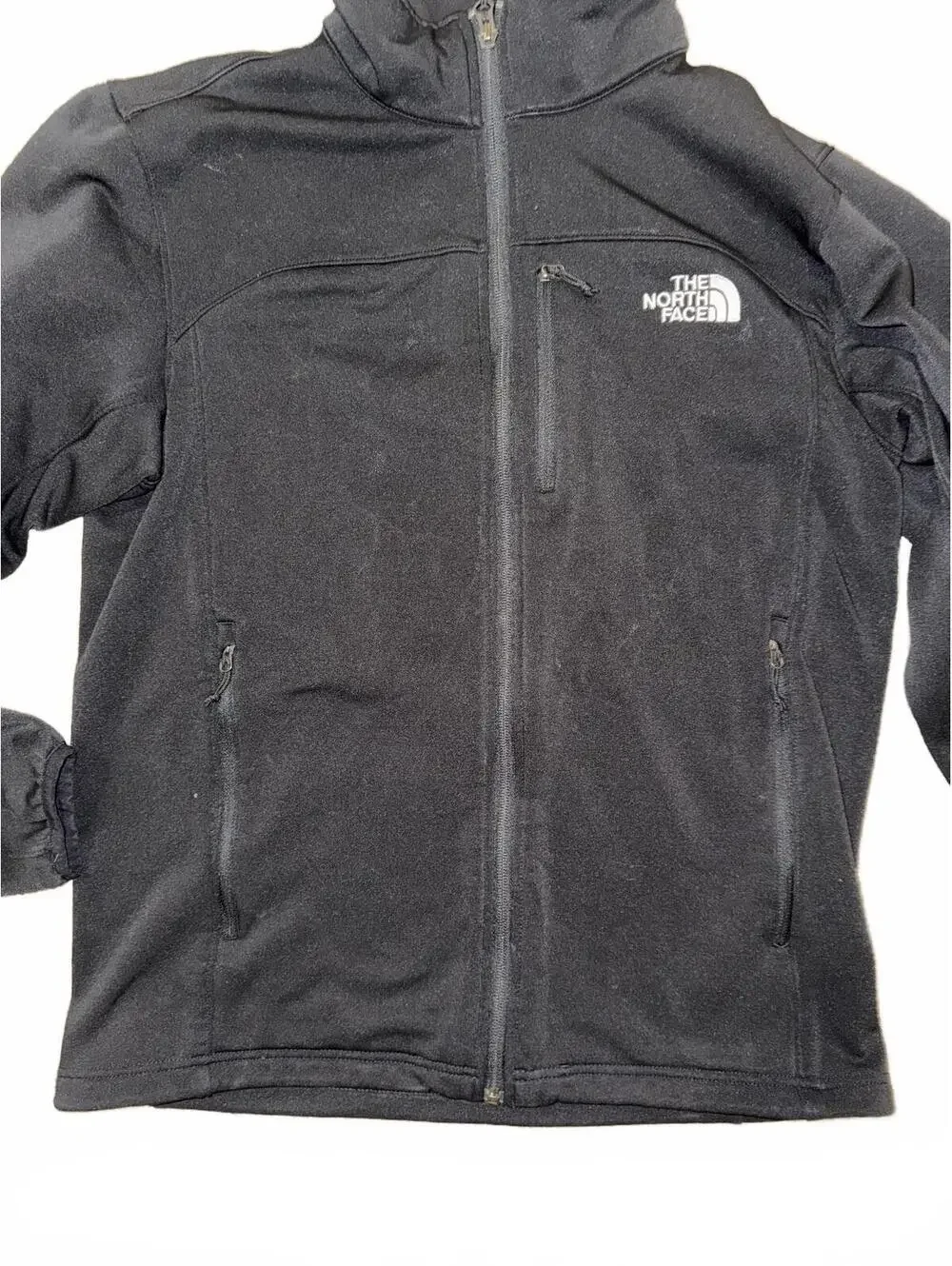 Men’s The North Face black fleece full zip light jacket size Medium